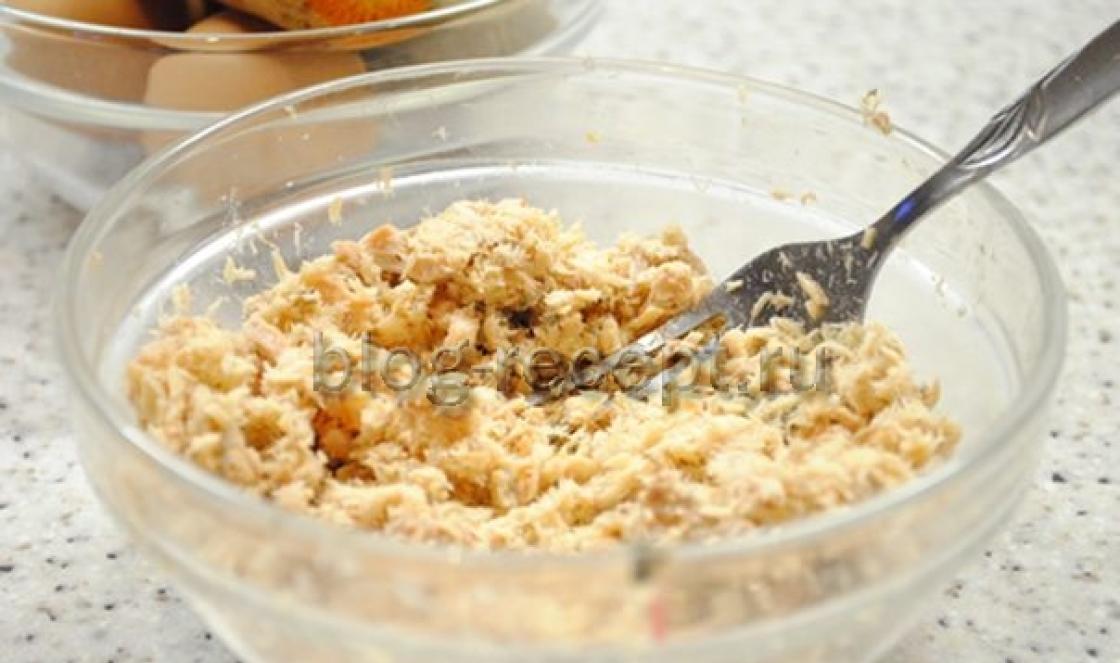 Mimosa salad with canned fish